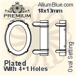PREMIUM Oval Setting (PM4130/S), No Hole, 14x10mm, Unplated Brass