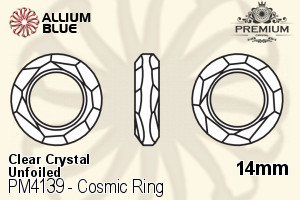 プレミアム Cosmic Ring ファンシーストーン (PM4139) 14mm - クリスタル 裏面にホイル無し - ウインドウを閉じる