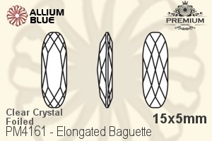 PREMIUM Elongated Baguette Fancy Stone (PM4161) 15x5mm - Clear Crystal With Foiling - 关闭视窗 >> 可点击图片