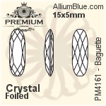 PREMIUM Elongated Baguette Fancy Stone (PM4161) 15x5mm - Crystal Effect With Foiling