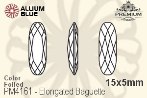 PREMIUM Elongated Baguette Fancy Stone (PM4161) 15x5mm - Color With Foiling - Click Image to Close