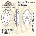 PREMIUM Navette Fancy Stone (PM4200) 18x9mm - Crystal Effect With Foiling