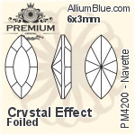 PREMIUM Navette Fancy Stone (PM4200) 18x9mm - Clear Crystal With Foiling