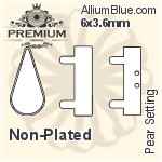 PREMIUM Pear Setting (PM4300/S), No Hole, 10x6mm, Unplated Brass