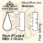 PREMIUM Pear Setting (PM4300/S), No Hole, 8x4.8mm, Unplated Brass