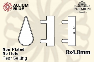 PREMIUM Pear Setting (PM4300/S), No Hole, 8x4.8mm, Unplated Brass - Click Image to Close