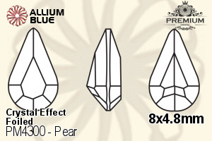 PREMIUM Pear Fancy Stone (PM4300) 8x4.8mm - Crystal Effect With Foiling - 關閉視窗 >> 可點擊圖片