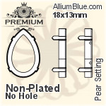 PREMIUM Pear Setting (PM4320/S), With 1 Loop, 18x13mm, Unplated Brass