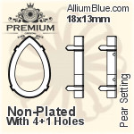 PREMIUM Pear Setting (PM4320/S), No Hole, 14x10mm, Unplated Brass