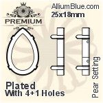 PREMIUM Pear Setting (PM4320/S), With 1 Loop, 14x10mm, Unplated Brass