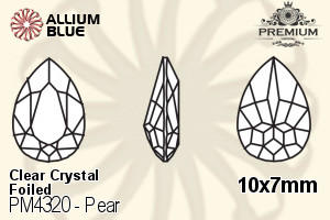 PREMIUM Pear Fancy Stone (PM4320) 10x7mm - Clear Crystal With Foiling - 關閉視窗 >> 可點擊圖片
