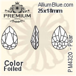 PREMIUM Pear Fancy Stone (PM4320) 25x18mm - Crystal Effect With Foiling