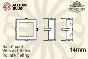 PREMIUM Square Setting (PM4400/S), With Sew-on Holes, 14mm, Unplated Brass - Haga Click en la Imagen para Cerrar
