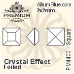 PREMIUM Square Fancy Stone (PM4400) 3x3mm - Clear Crystal With Foiling