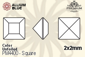 PREMIUM Square Fancy Stone (PM4400) 2x2mm - Color Unfoiled