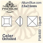 PREMIUM Square Fancy Stone (PM4400) 2.5x2.5mm - Clear Crystal With Foiling