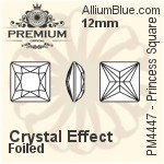 PREMIUM Princess Square Fancy Stone (PM4447) 10mm - Crystal Effect With Foiling