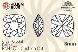 PREMIUM Cushion Cut Fancy Stone (PM4470) 8mm - Clear Crystal With Foiling - Haga Click en la Imagen para Cerrar