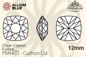 PREMIUM Cushion Cut Fancy Stone (PM4470) 12mm - Clear Crystal With Foiling - Click Image to Close