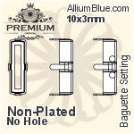 PREMIUM Baguette Setting (PM4500/S), No Hole, 10x8mm, Unplated Brass