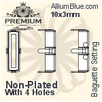 PREMIUM Baguette Setting (PM4500/S), No Hole, 7x5mm, Unplated Brass