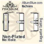 PREMIUM Baguette Setting (PM4500/S), No Hole, 10x5mm, Unplated Brass