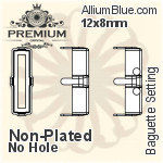 PREMIUM Baguette Setting (PM4500/S), With Sew-on Holes, 10x5mm, Plated Brass