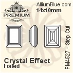 PREMIUM Step Cut Fancy Stone (PM4527) 8x6mm - Clear Crystal With Foiling