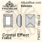 PREMIUM Step Cut Fancy Stone (PM4527) 14x10mm - Crystal Effect With Foiling