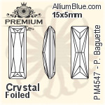 PREMIUM Princess Baguette Fancy Stone (PM4547) 30x10mm - Clear Crystal With Foiling