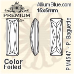 PREMIUM Princess Baguette Fancy Stone (PM4547) 15x5mm - Crystal Effect With Foiling