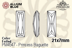 PREMIUM CRYSTAL Princess Baguette Fancy Stone 21x7mm Tanzanite F