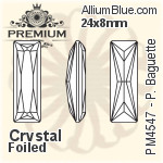 PREMIUM Princess Baguette Fancy Stone (PM4547) 30x10mm - Clear Crystal With Foiling