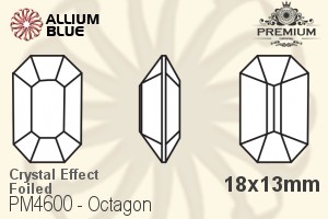PREMIUM Octagon Fancy Stone (PM4600) 18x13mm - Crystal Effect With Foiling - Haga Click en la Imagen para Cerrar