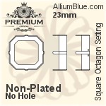 PREMIUM Cosmic 石座, (PM4739/S), 縫い穴付き, 14x11mm, メッキなし 真鍮