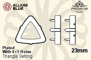 PREMIUM Triangle Setting (PM4727/S), With Sew-on Holes, 23mm, Plated Brass - Click Image to Close