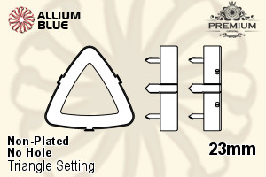 PREMIUM Triangle 石座, (PM4727/S), 縫い穴なし, 23mm, メッキなし 真鍮