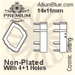 PREMIUM Cosmic Setting (PM4739/S), With Sew-on Holes, 14x11mm, Plated Brass
