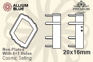 PREMIUM Cosmic 石座, (PM4739/S), 縫い穴付き, 20x16mm, メッキなし 真鍮 - ウインドウを閉じる
