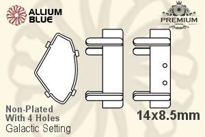 PREMIUM Galactic Setting (PM4757/S), With Sew-on Holes, 14x8.5mm, Unplated Brass - Haga Click en la Imagen para Cerrar