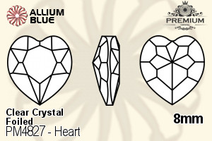 PREMIUM Heart Fancy Stone (PM4827) 8mm - Clear Crystal With Foiling - Click Image to Close