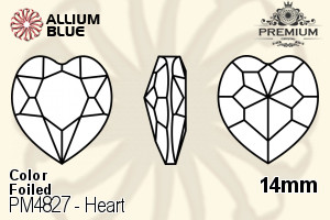 PREMIUM Heart Fancy Stone (PM4827) 14mm - Color With Foiling - Click Image to Close