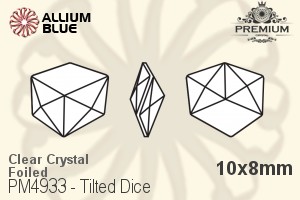 PREMIUM Tilted Dice Fancy Stone (PM4933) 10x8mm - Clear Crystal With Foiling - 关闭视窗 >> 可点击图片