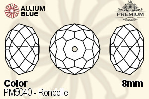 PREMIUM Rondelle Bead (PM5040) 8mm - Color - Haga Click en la Imagen para Cerrar