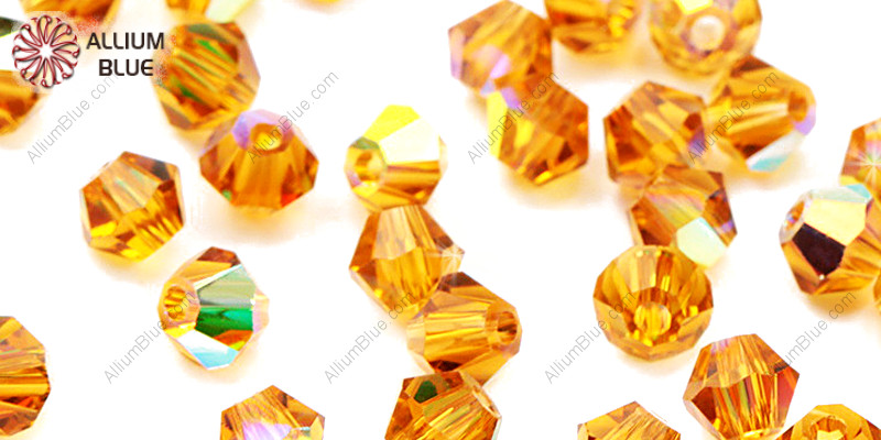 PREMIUM CRYSTAL Bicone Bead 4mm Topaz AB