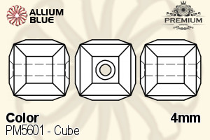 PREMIUM CRYSTAL Cube Bead 4mm Siam