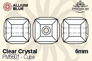 PREMIUM Cube Bead (PM5601) 6mm - Clear Crystal - Click Image to Close