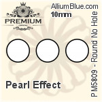 PREMIUM Round (No Hole) Crystal Pearl (PM5809) 14mm - Pearl Effect