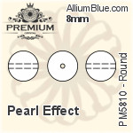 Preciosa Round Half-Hole MAXIMA Crystal Nacre Pearl (131 10 012) 12mm - Nacre Pearl