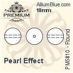 プレミアム ラウンド Crystal パール (PM5810) 25mm - パール Effect